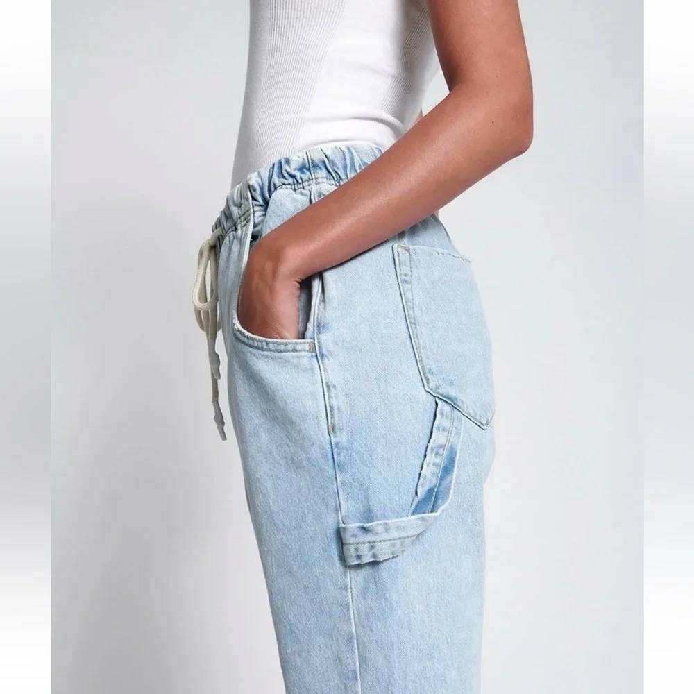 One Teaspoon Workwear Shabbies Drawstring Boyfriend Jeans Light Wash Denim XS - Picture 2 of 11